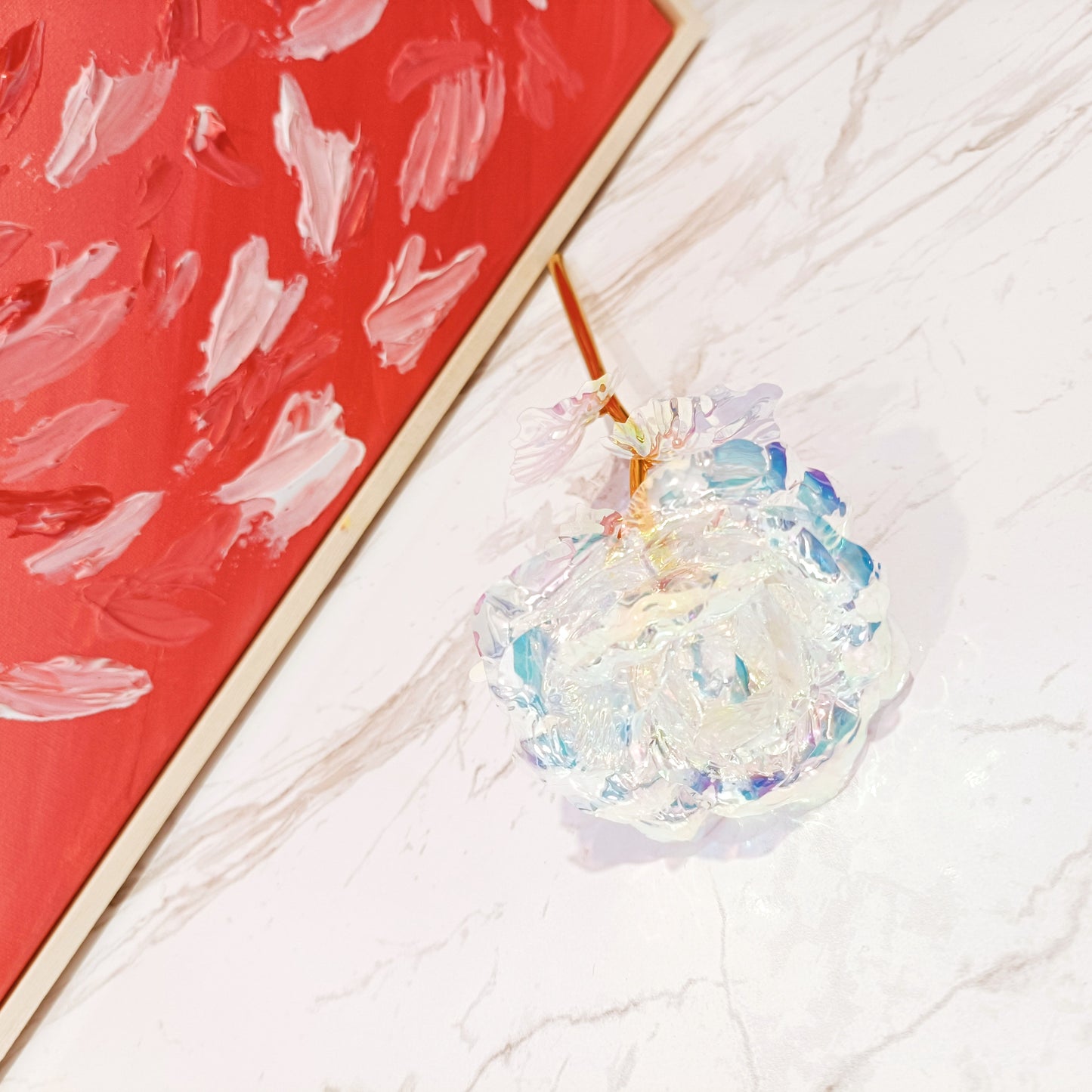 White Sparkle Single Rose