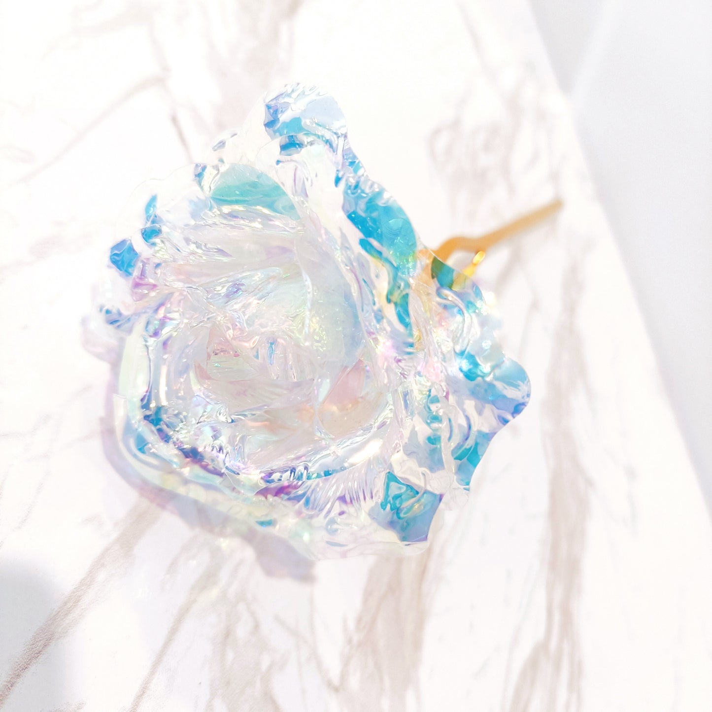 White Sparkle Single Rose