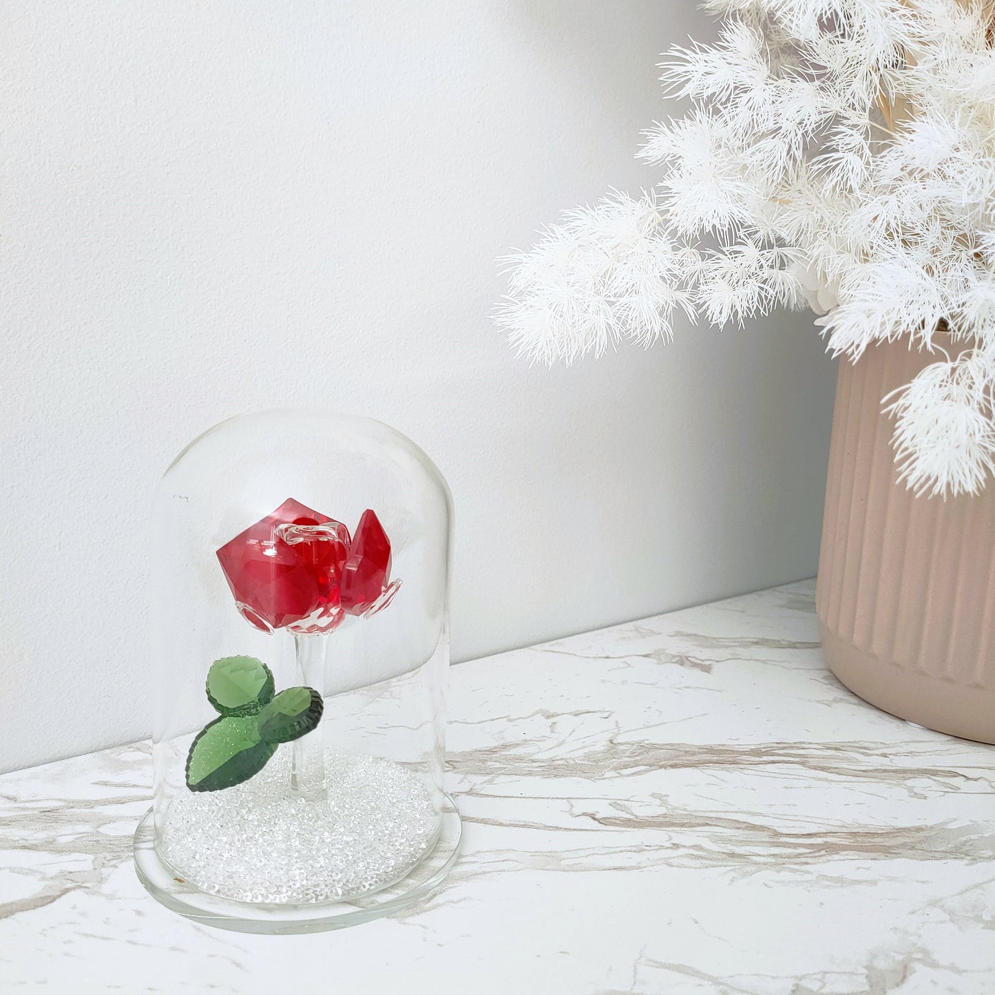 Enchanted Grand Rose Crystal Dome