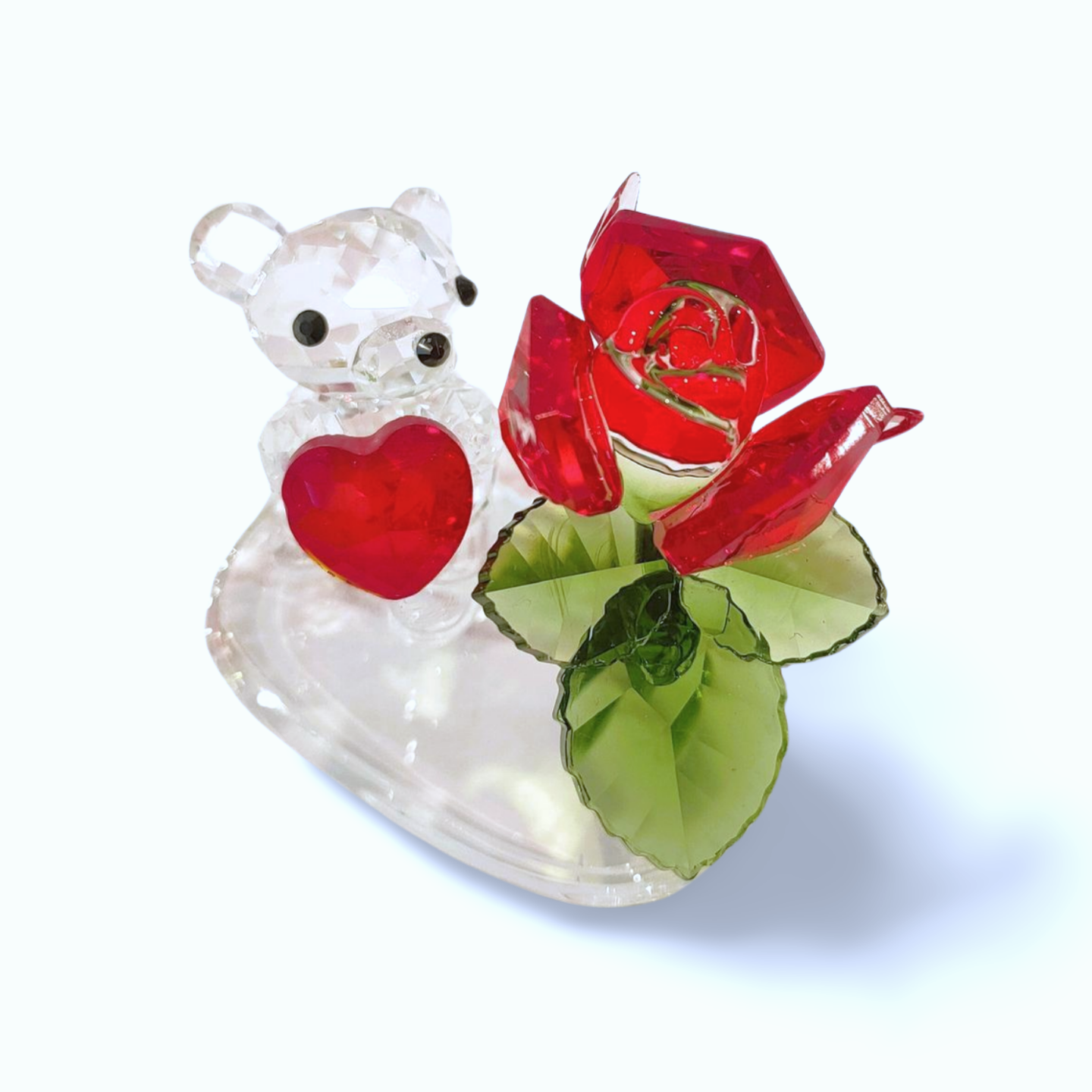 Mini flower Bear Crystal Figurine
