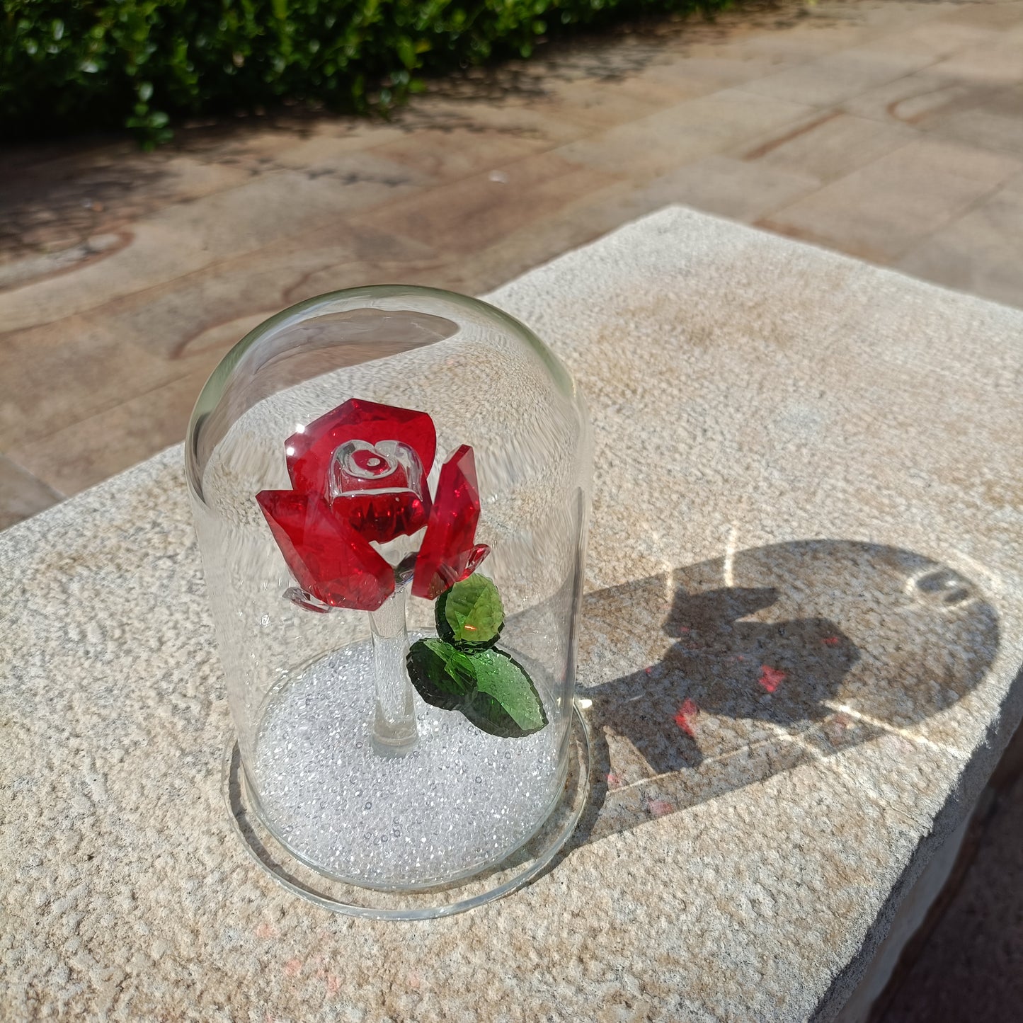 Enchanted Grand Rose Crystal Dome