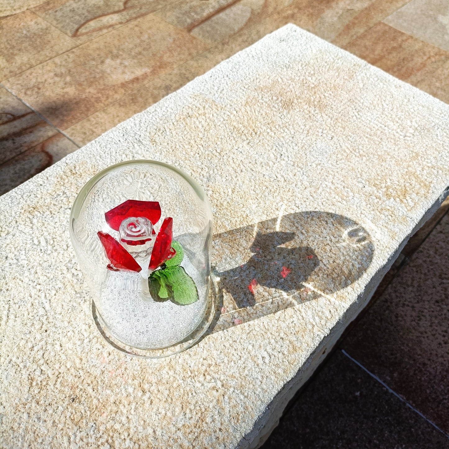 Enchanted Grand Rose Crystal Dome