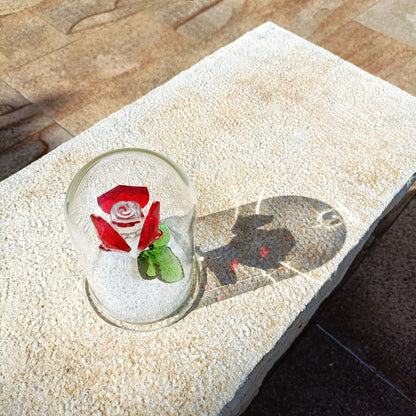Enchanted Grand Rose Crystal Dome