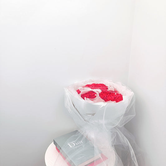 Grand Everlasting Roses in White Bouquet (Red Roses)