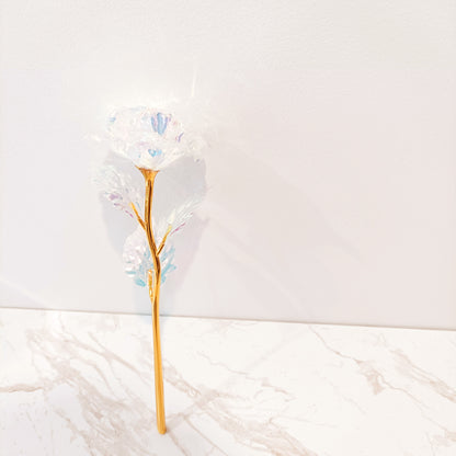 White Sparkle Single Rose