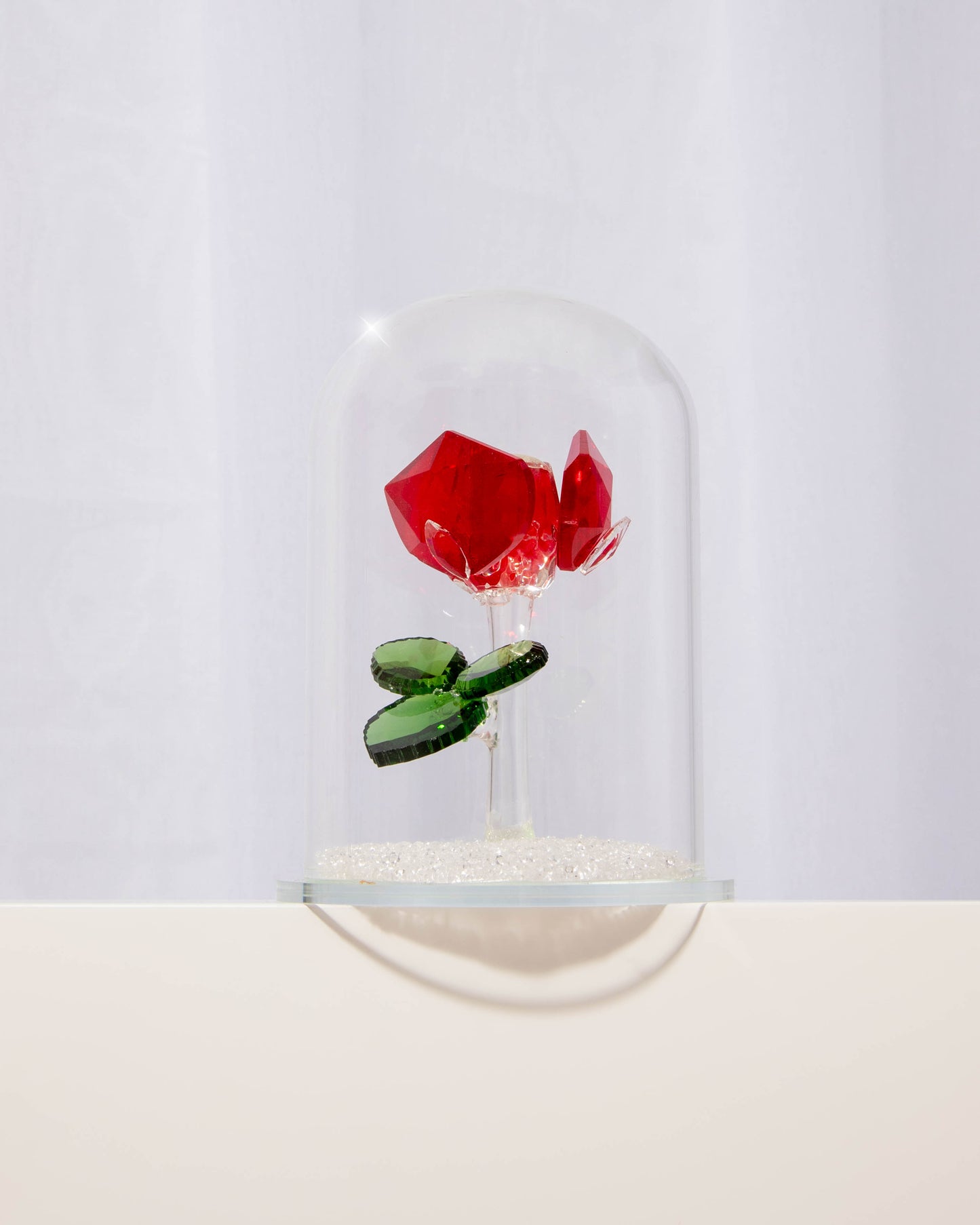 Enchanted Grand Rose Crystal Dome