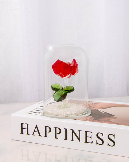 Enchanted Grand Rose Crystal Dome