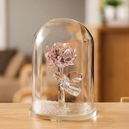 Enchanted Grand Rose Crystal Dome