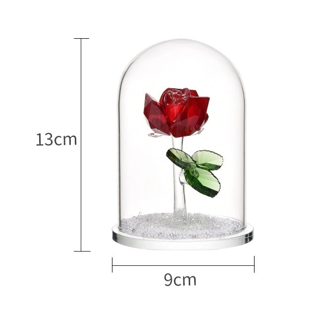 Enchanted Grand Rose Crystal Dome